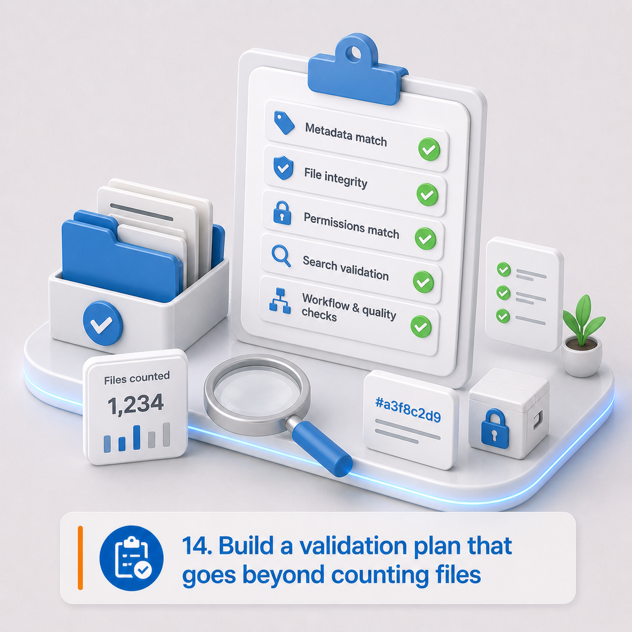14. Build a validation plan that goes beyond counting files