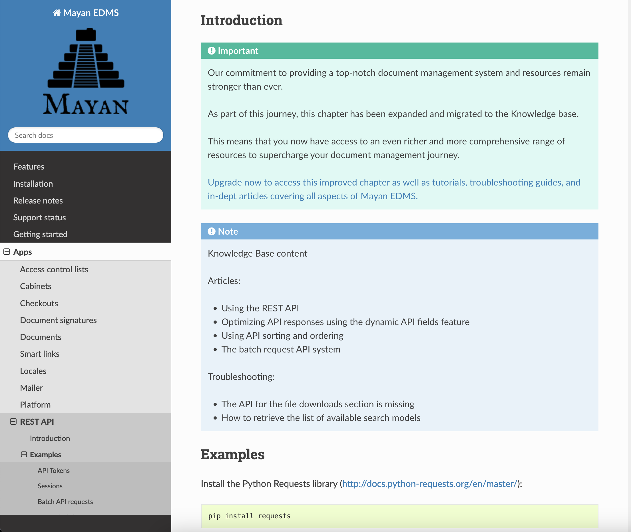 Mayan EDMS API Documentation